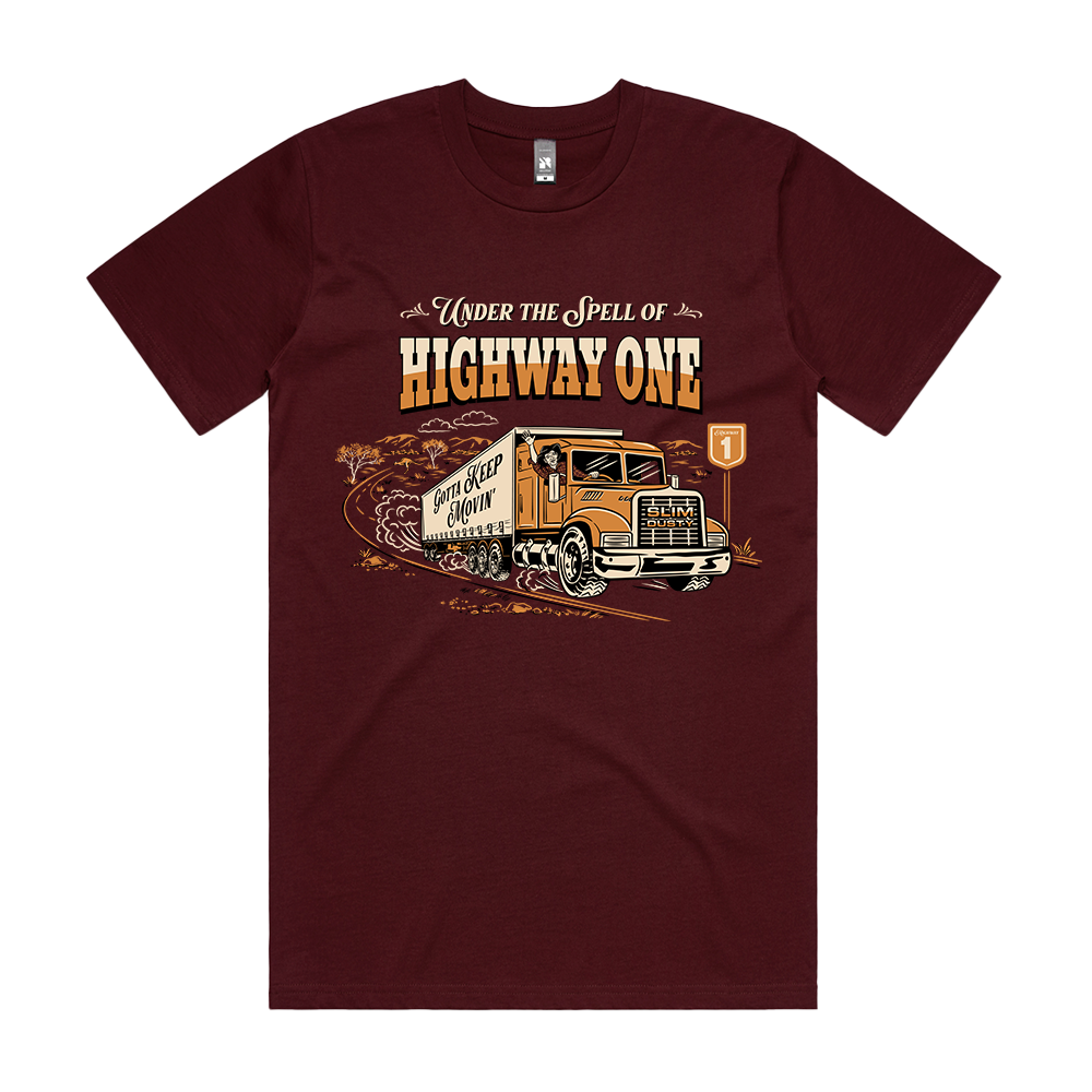 Under The Spell Of Highway One Burgundy T-Shirt